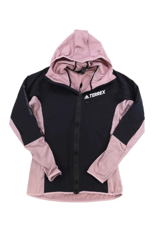 Adidas Womens Terrex Techrock Flooce Hooded Jacket Graphic Hoodie Design Print