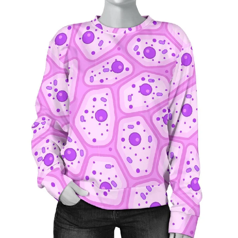 Anatomy Cells Pattern Print Women's Sweatshirt Hoodie with Bell Sleeves Flared Feminine