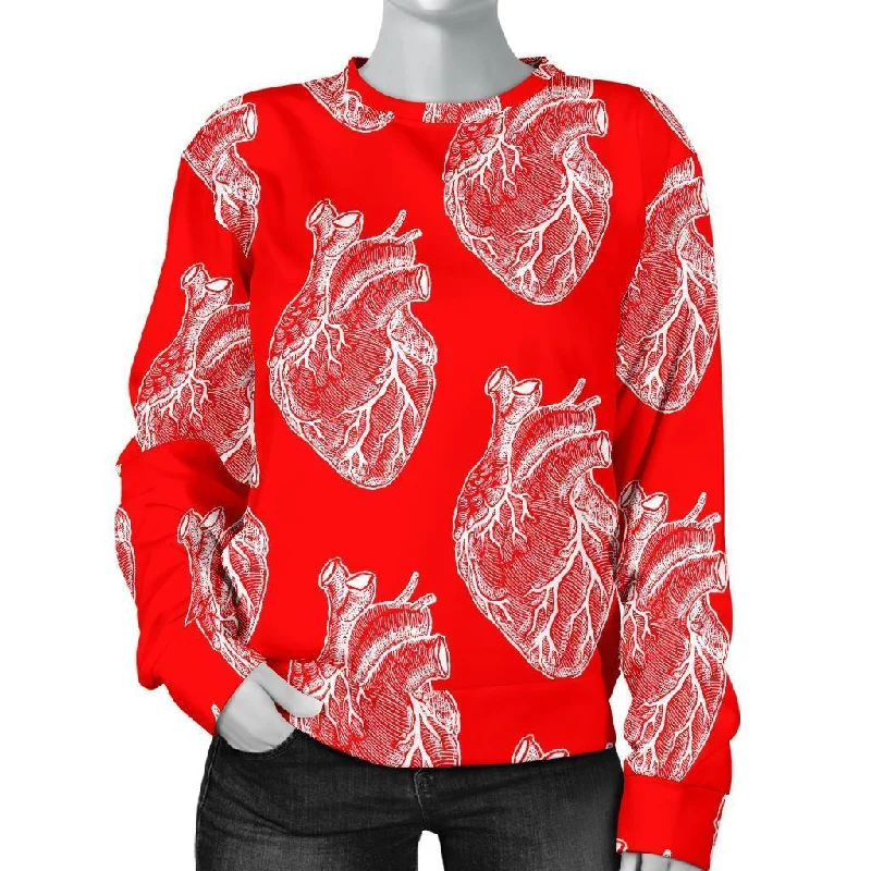 Anatomy Print Pattern Women's Sweatshirt Hoodie with High-Low Hem Asymmetrical Trendy