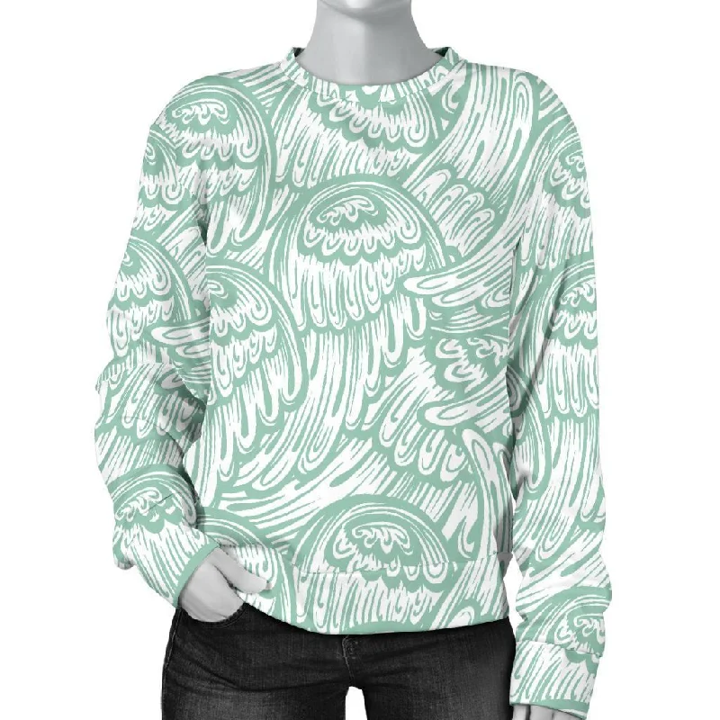 Angel Wing Pattern Print Women's Sweatshirt Hoodie with Camouflage Military Edgy