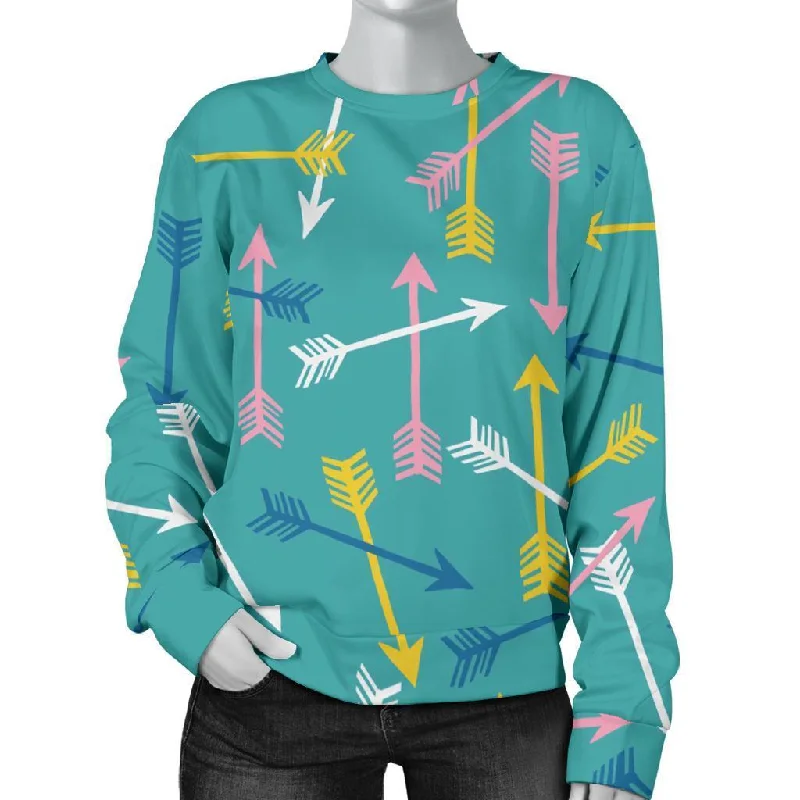 Archery Pattern Print Women's Sweatshirt Hoodie with Color Block Contrast Stylish