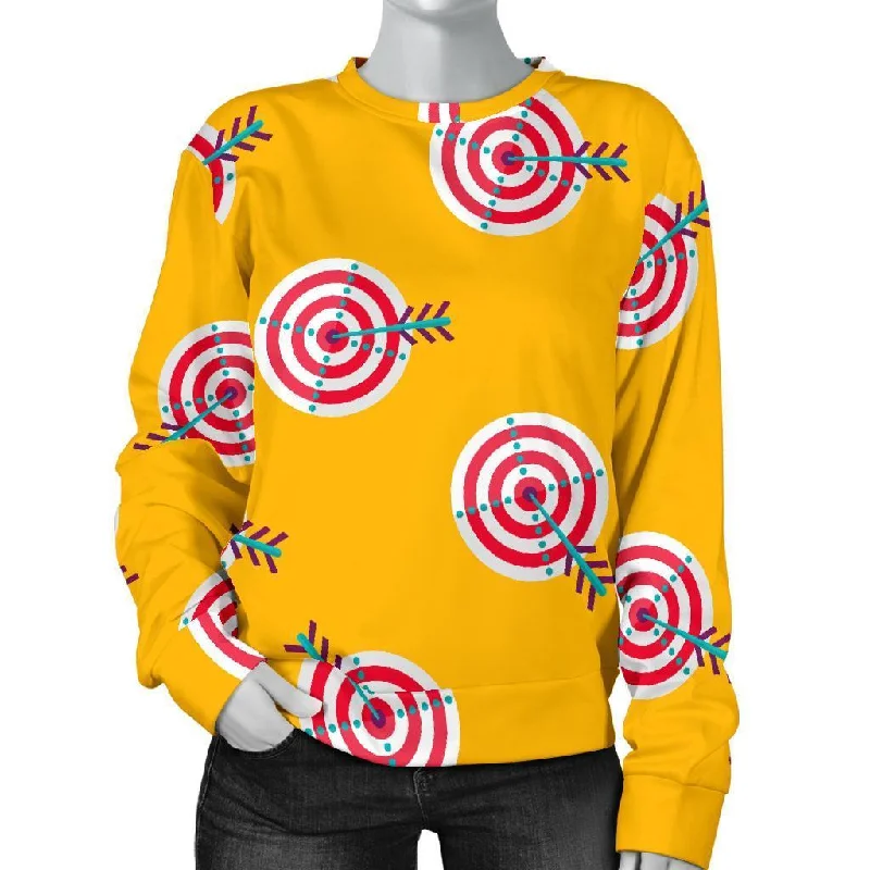 Archery Targets Pattern Print Women's Sweatshirt Hoodie with Back Slit Movement Comfort
