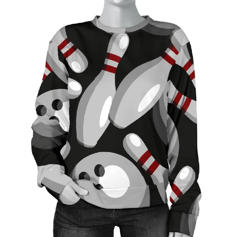 Bowling Pattern Print Women's Sweatshirt Hoodie Sweatshirt Pullover
