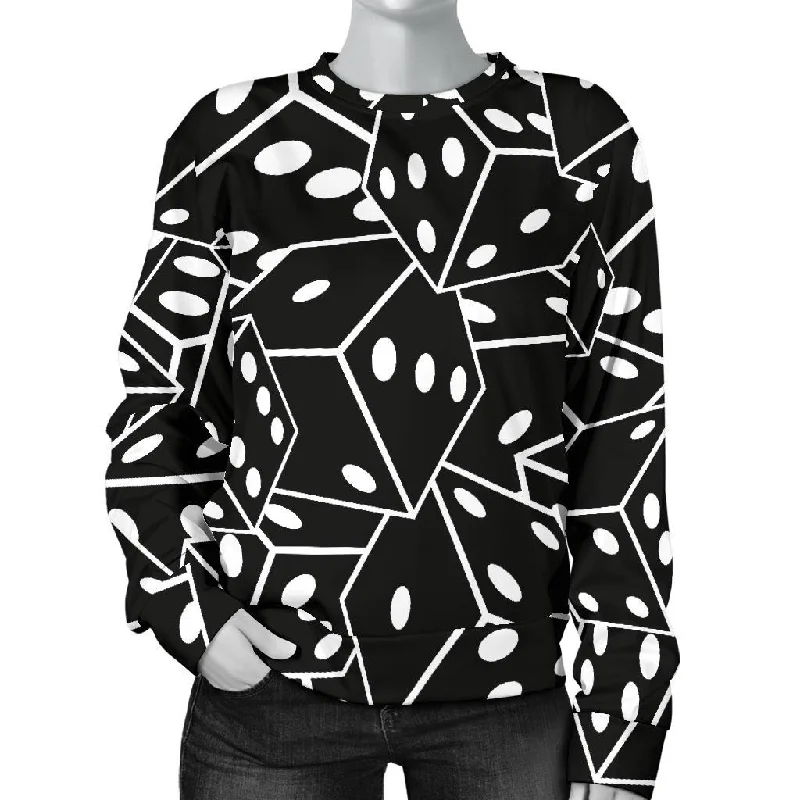 Casino Dice Print Pattern Women's Sweatshirt Hoodie with Strings Custom Fit Adjustable