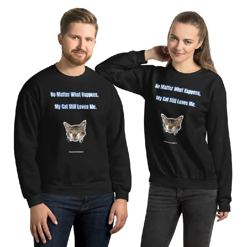 Cat Lover's Unisex Sweatshirt, Cute Peanut Meow Cat Long Sleeve Tee-Printed in USA/EU Hoodie with Hem Detail Decorative Unique