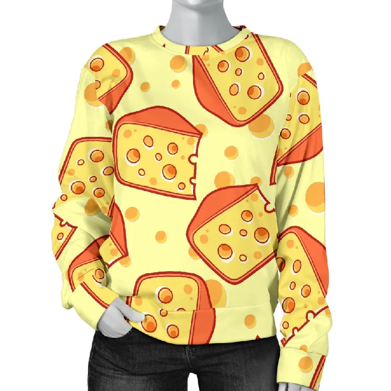 Cheese Print Pattern Women's Sweatshirt Hoodie with Reflective Safety Nightwear