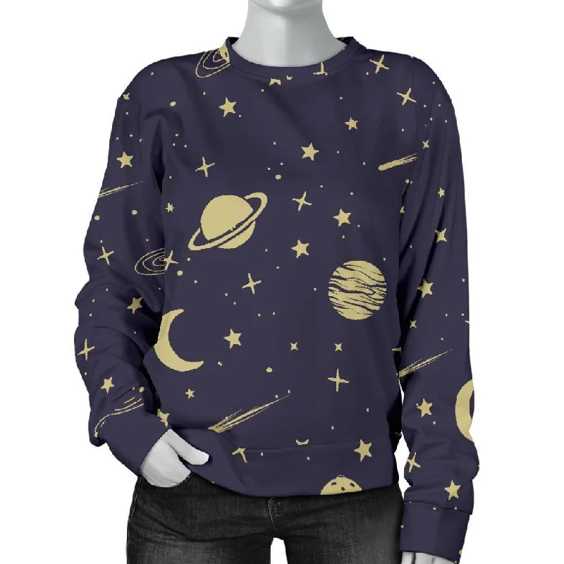 Constellation Pattern Print Women's Sweatshirt Graphic Hoodie Design Print