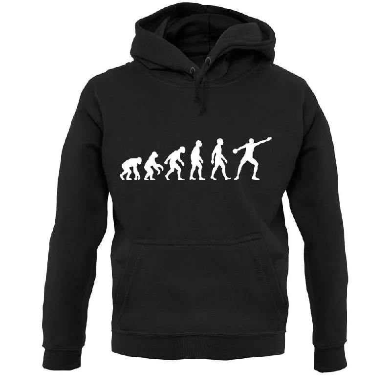 Evolution Of Man Discus Unisex Hoodie Hoodie with Hem Detail Decorative Unique