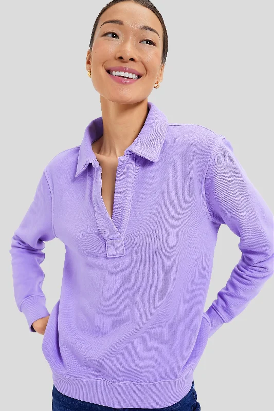 Freesia Polo Popover Sweatshirt Hoodie with Earth Tones Natural Calm