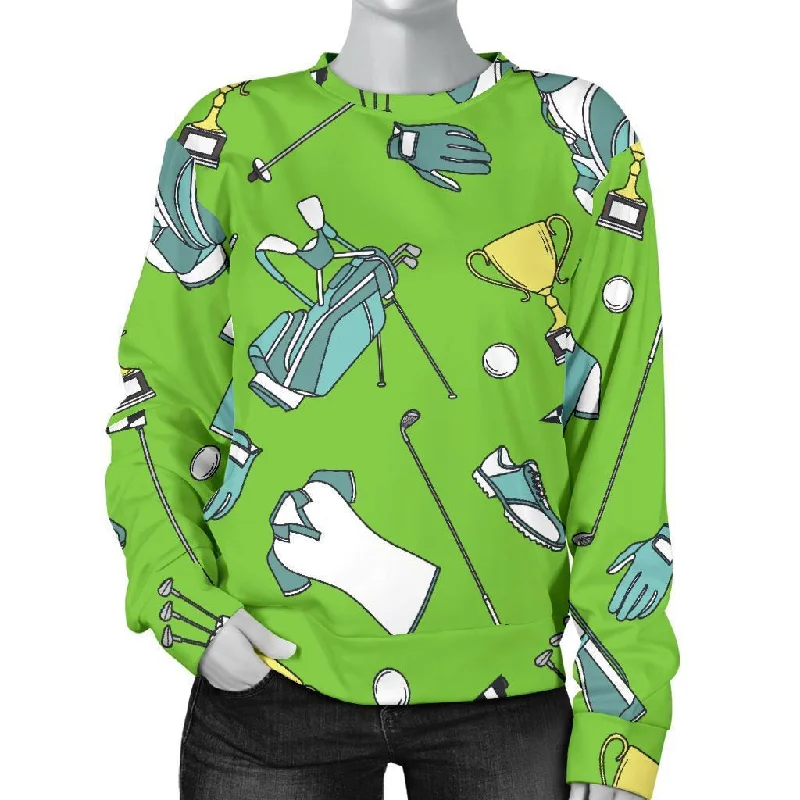 Golf Green Print Pattern Women's Sweatshirt Hoodie with Print Artistic Unique