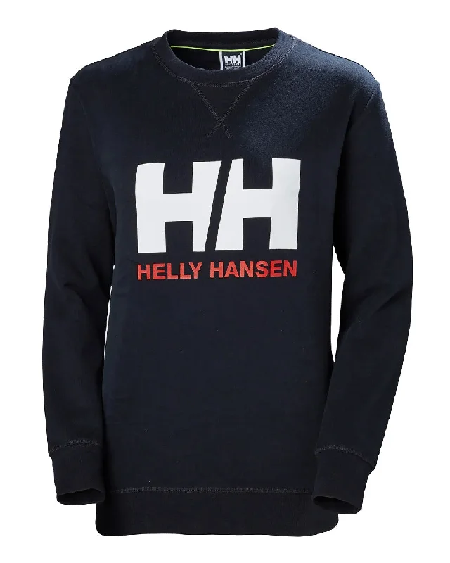 Helly Hansen Womens Logo Crew Sweatshirt Hoodie with Cropped Fit Short Trendy