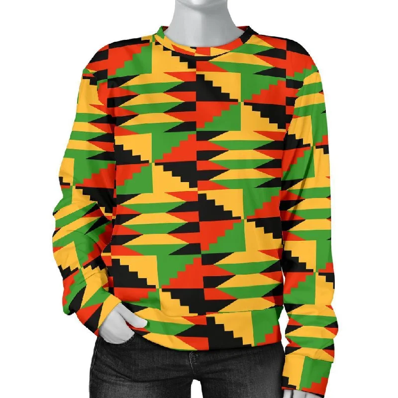 Kente African Pattern Print Women's Sweatshirt Hooded Sweatshirt Casual Wear Street Style