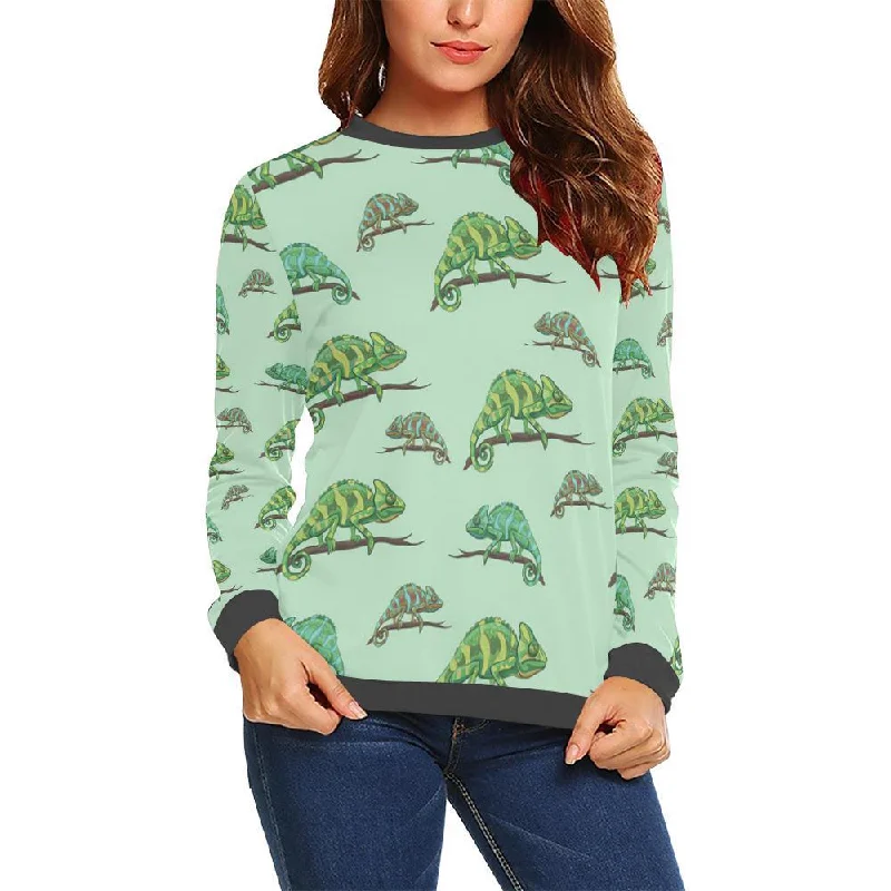Lizard Print Pattern Women's Sweatshirt Hoodie with Embroidery Detailed Premium