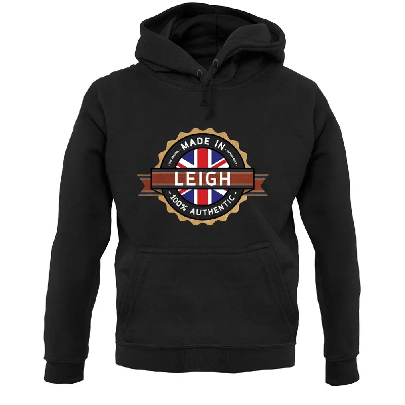 Made In Leigh 100% Authentic Unisex Hoodie Hoodie with Hidden Zipper Minimalist Clean