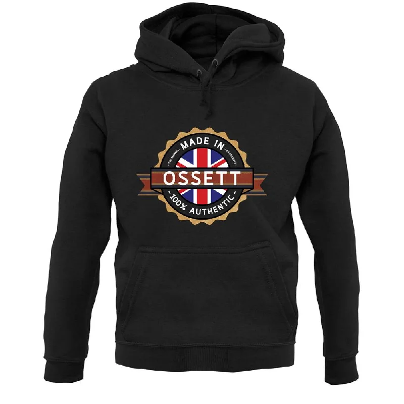 Made In Ossett 100% Authentic Unisex Hoodie Hoodie with Hem Patch Decorative Personalized