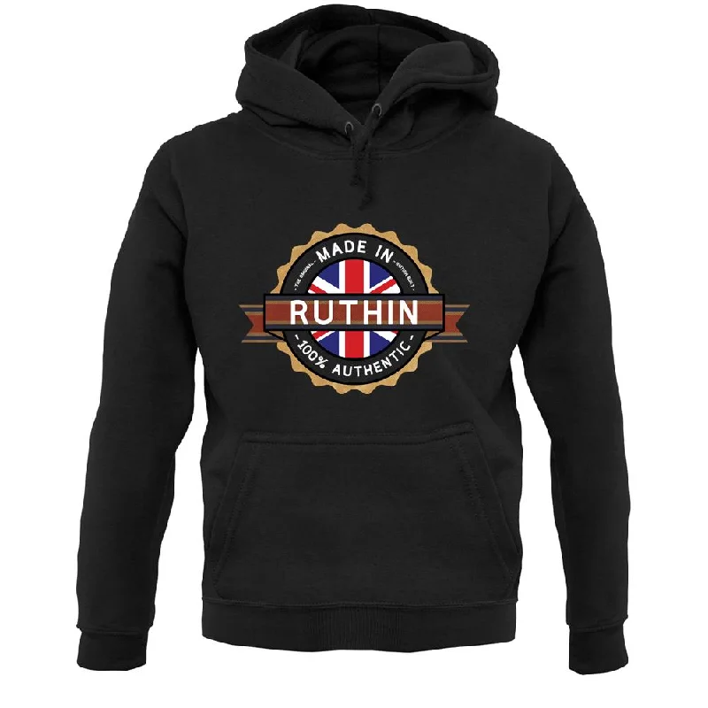 Made In Ruthin 100% Authentic Unisex Hoodie Hoodie with V-Neck Classic Versatile