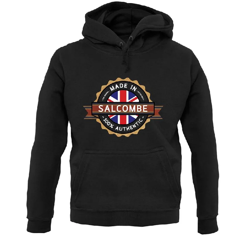 Made In Salcombe 100% Authentic Unisex Hoodie Hoodie with Button Placket Classic Preppy