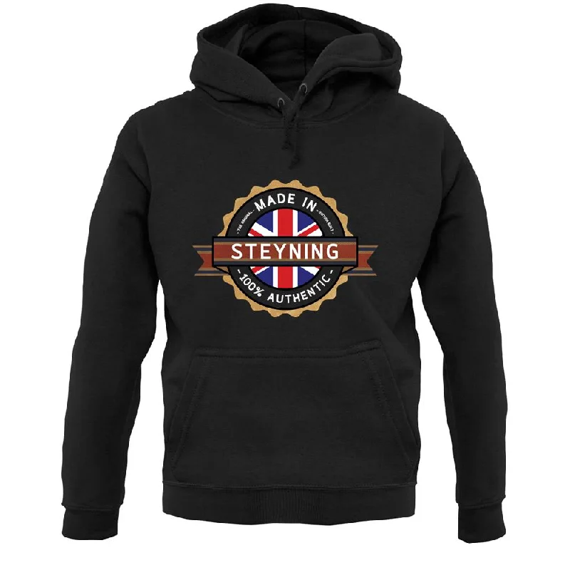 Made In Steyning 100% Authentic Unisex Hoodie Hoodie with Half-Zip Sporty Casual