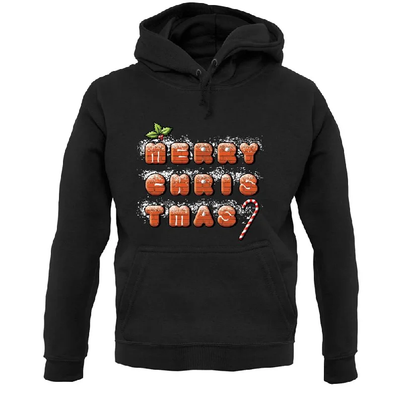 Merry Christmas Biscuits Unisex Hoodie Hoodie with Mock Neck Collared Structured