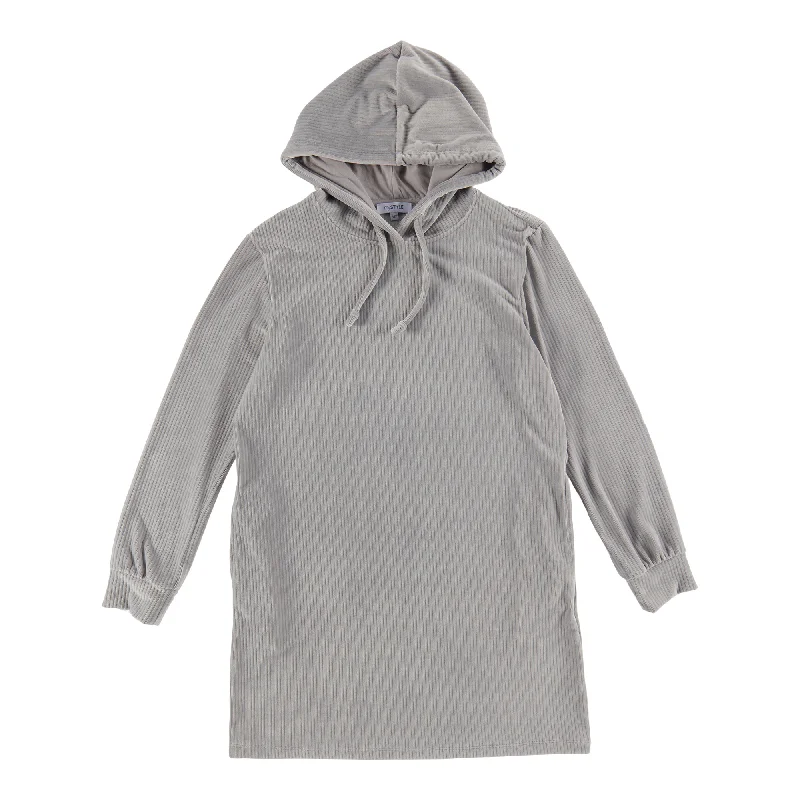 mySTYLE Women's Relax Hooded Long Sleeve Hoodie with Hem Raw Edge Edgy Unfinished