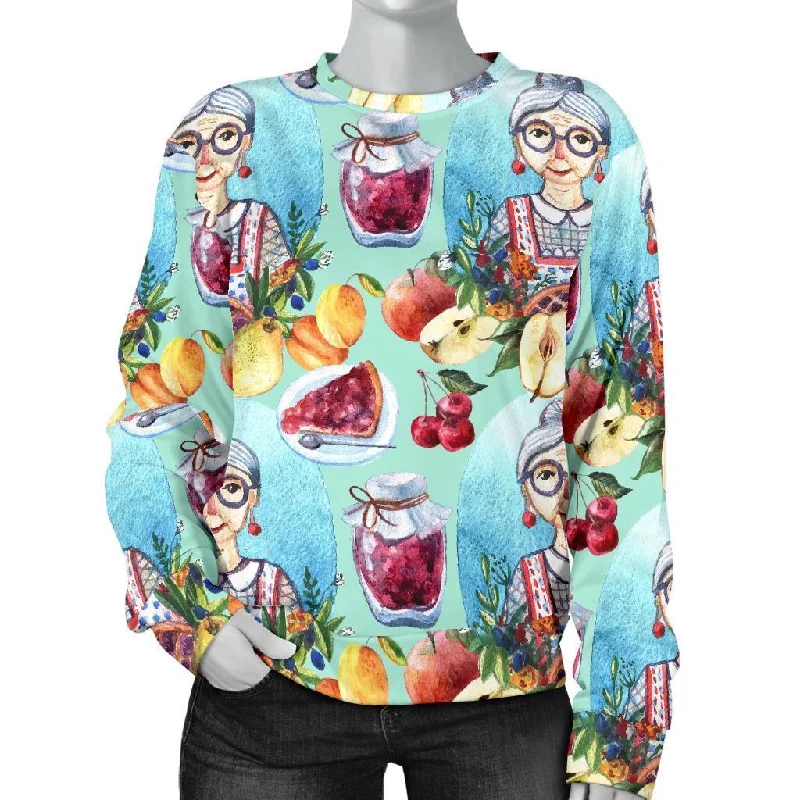 Nana Grandma Print Pattern Women's Sweatshirt Hoodie with Pocket Utility Practical