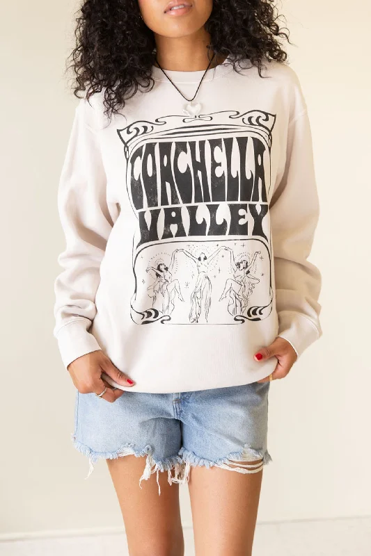 Coachella Valley Graphic Sweatshirt Hoodie with Raglan Sleeves Sporty Comfortable