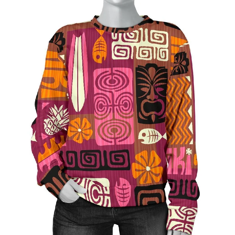 Pattern Print Ethnic Women's Sweatshirt Hoodie with High-Low Hem Asymmetrical Trendy