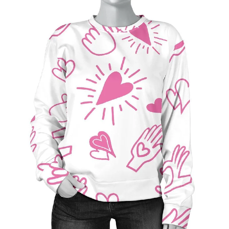 Pattern Print Sign Language Women's Sweatshirt Hoodie with Pattern Geometric Abstract