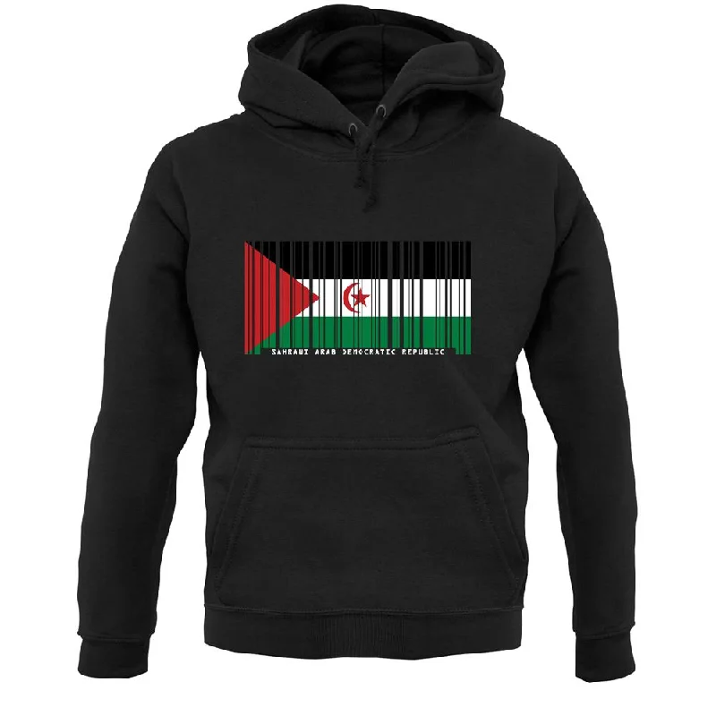 Sahrawi Arab Democratic Republic Barcode Style Flag Unisex Hoodie Cotton Hoodie Fleece Lining Warmth
