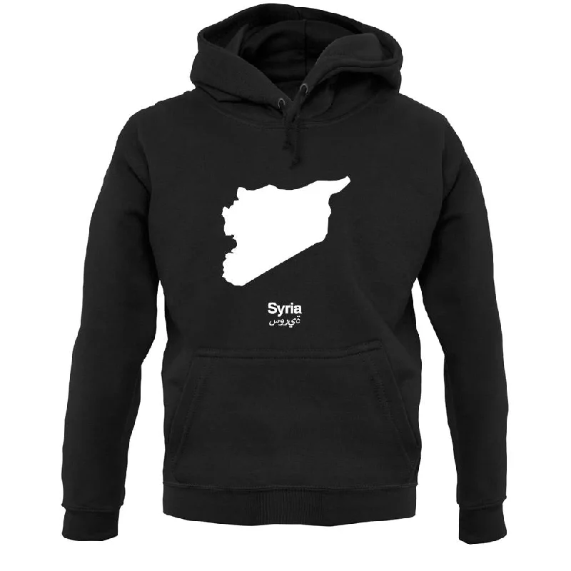 Syria Silhouette Unisex Hoodie Hoodie with Ribbed Hem Stretchable Secure
