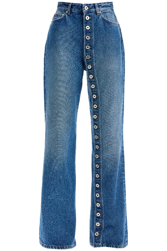 High-end Denim Jeans  - Blu Comfortable Straight-Legged Denim