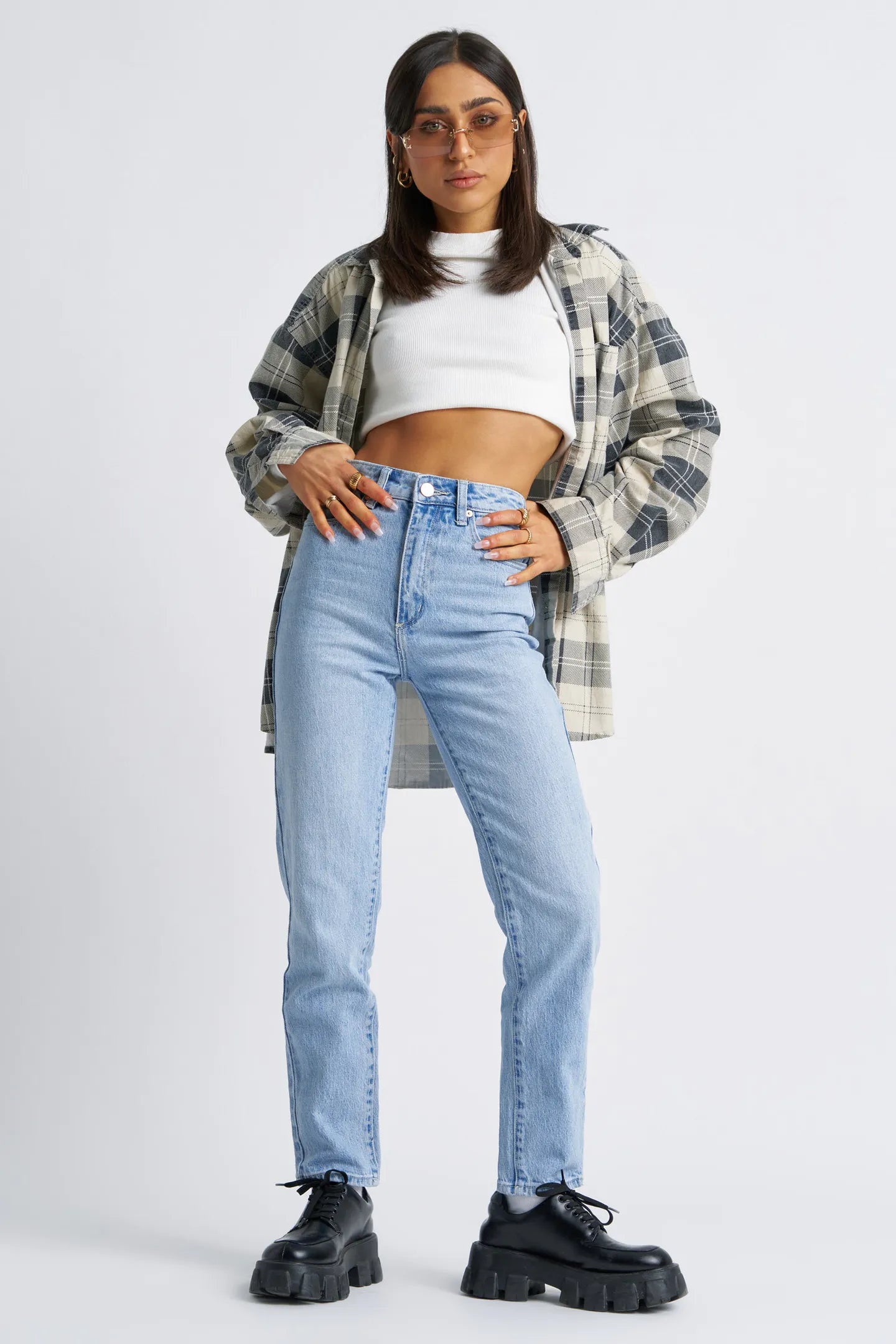 A 94 High Slim Petite Jean Gina Trendy Bootcut High-Waisted Jeans