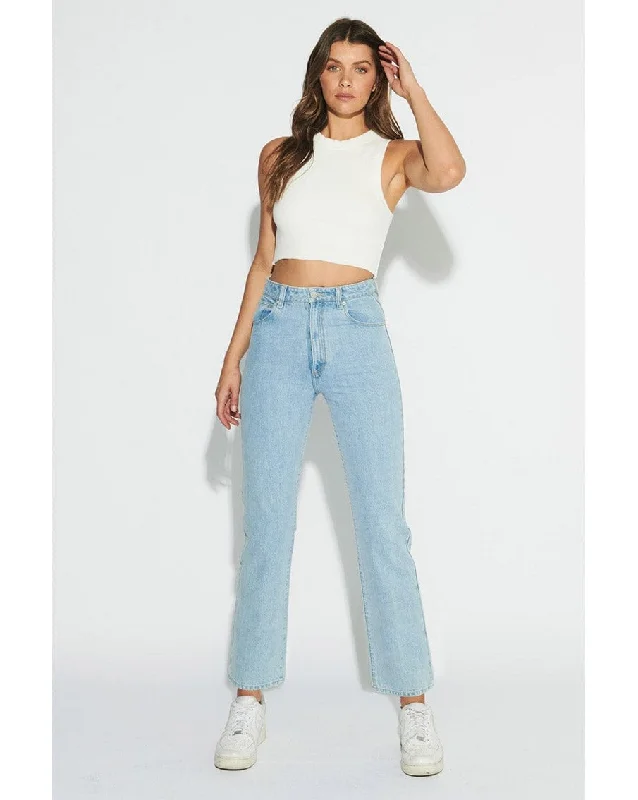 A Venice Straight Denim Jean - Waterfalls Blue Stylish Cargo Style Jeans