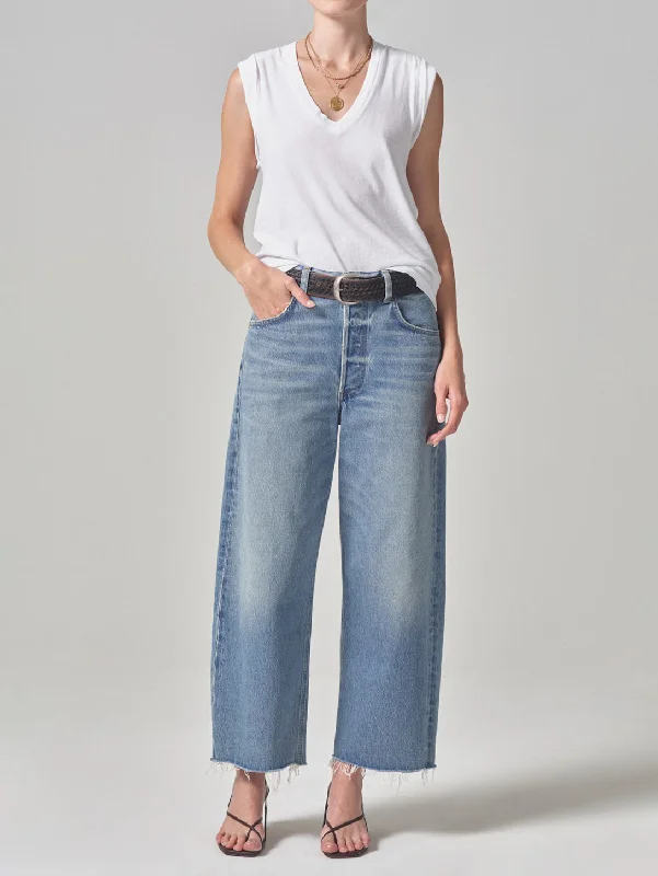 Ayla Raw Hem Crop Jean  - Sodapop Fashionable Straight Fit Denim