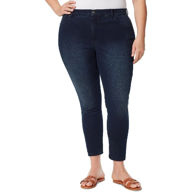 Gloria Vanderbilt Womens Plus High Rise Ankle Skinny Jeans Stylish High-Waist Jeans