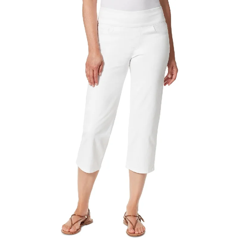 Gloria Vanderbilt Womens Stretch Solid Capri Jeans Trendy Cut-Off Denim Shorts