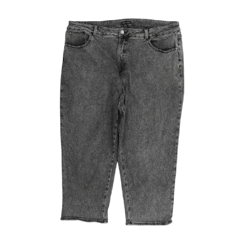 Gray Solid Jeans Casual Straight-Leg Jeans