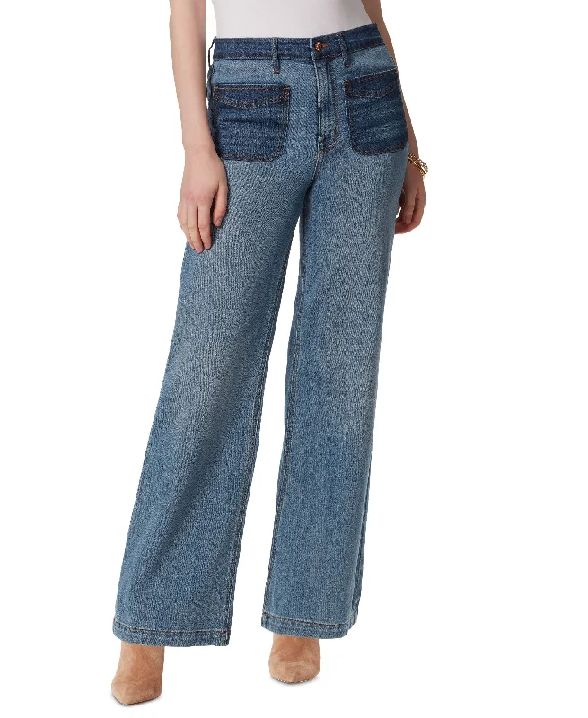 Jessica Simpson Womens High Rise Wide Leg Denim Jeans Classic Slim Fit Jeans