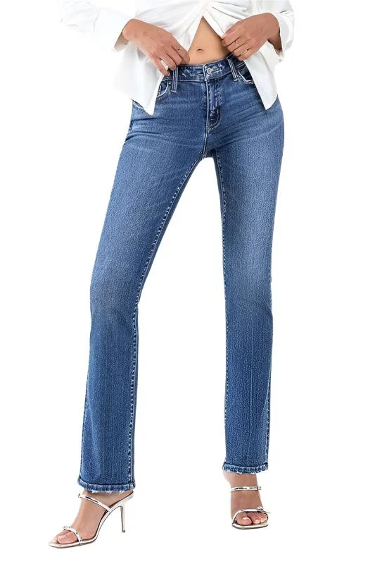 Low Rise Slim Bootcut Jeans Elegant High-Waisted Flared Jeans