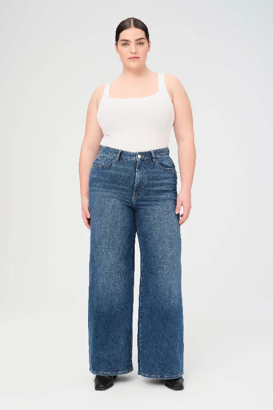 NCE PLUS - RELAXED WIDE LEG JEANS | BLUE EYED Elegant Bootcut Fit Jeans