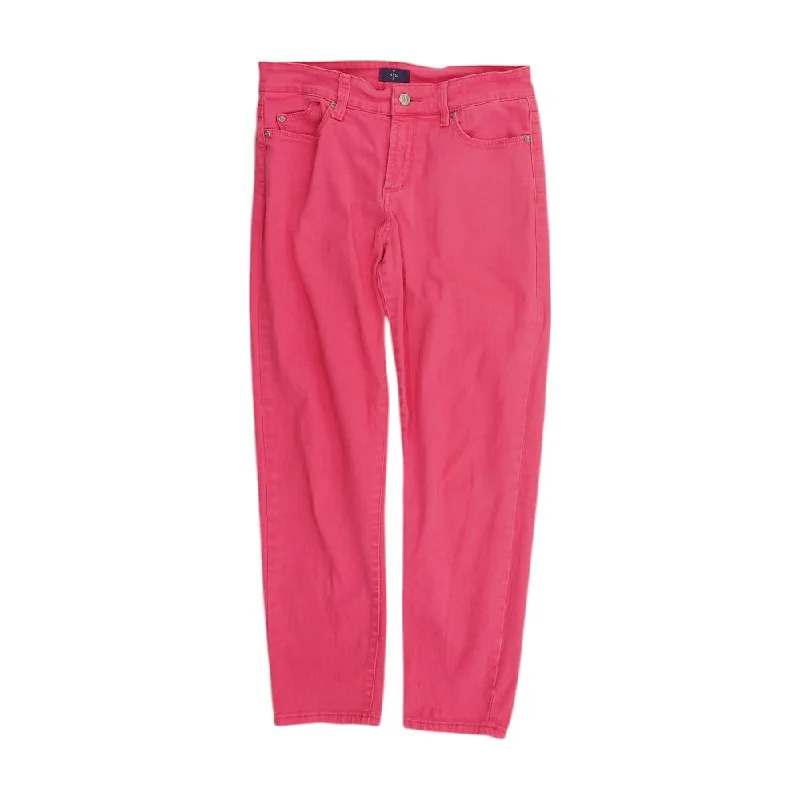 Pink Solid Jeans Stylish Shredded Denim Jeans