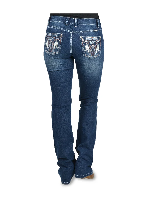 Pure Western Ladies Bettina Relaxed Rider Jean - PCP2210654 Stylish Paperbag Waist Denim