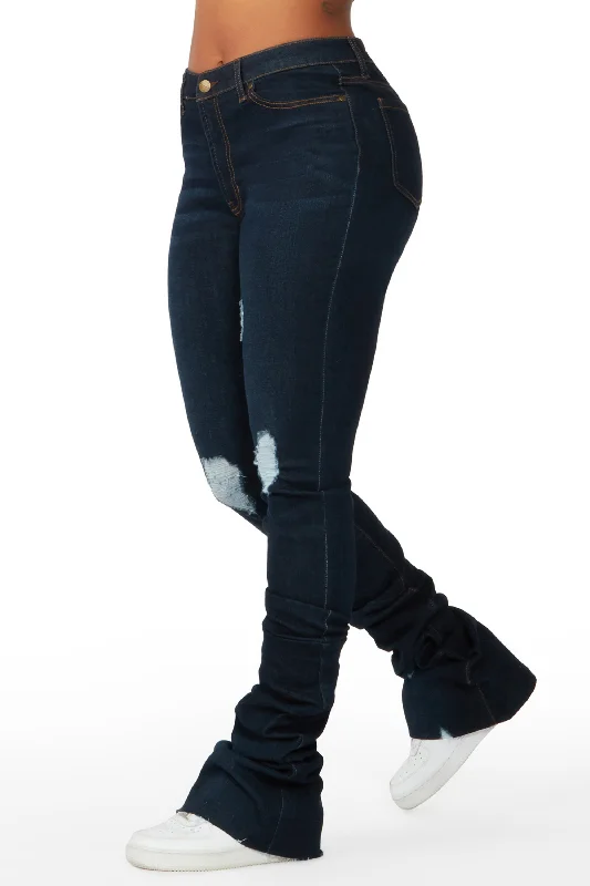 Totally Buggin Dark Wash Super Stacked Jean Stylish Plus Size Denim Jeans