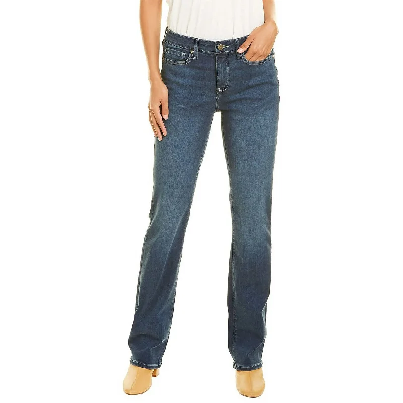 Blue Mid Rise Boot Cut Jeans Trendy Plus Size Jeans