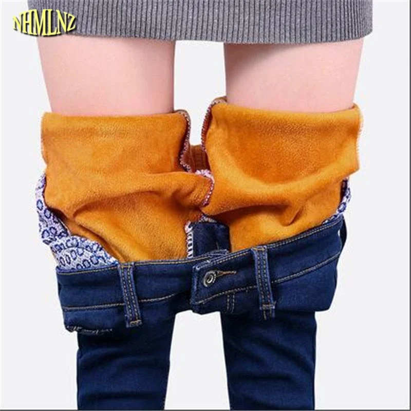 Women Thick Denim Jeans Stylish Cargo Style Jeans