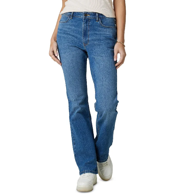 Wrangler Womens Straight Leg Jeans Elegant Raw Hem Jeans