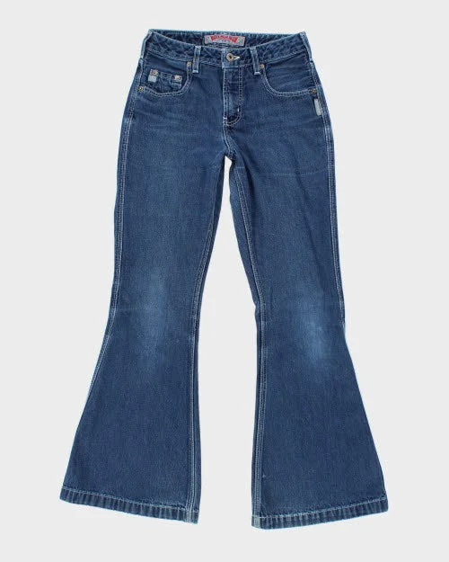 Y2k 00s Silver Flare Jeans - W26 L31 Trendy Low-Rise Slim Jeans