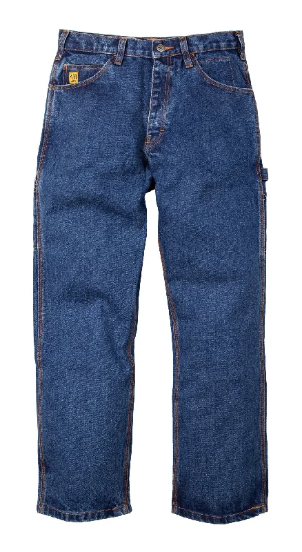 Berne Mens Stone Wash Dark 100% Cotton FR Carpenter Jean Classic Slim Fit Jeans