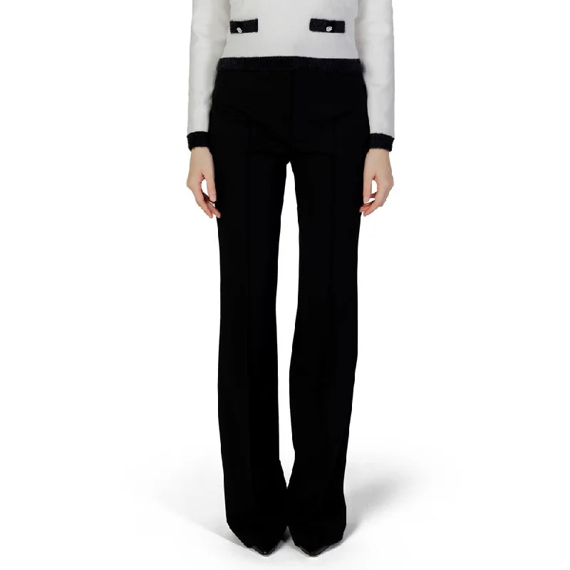 Black Polyester Jeans & Pant Trendy Wide-Legged High-Waist Jeans