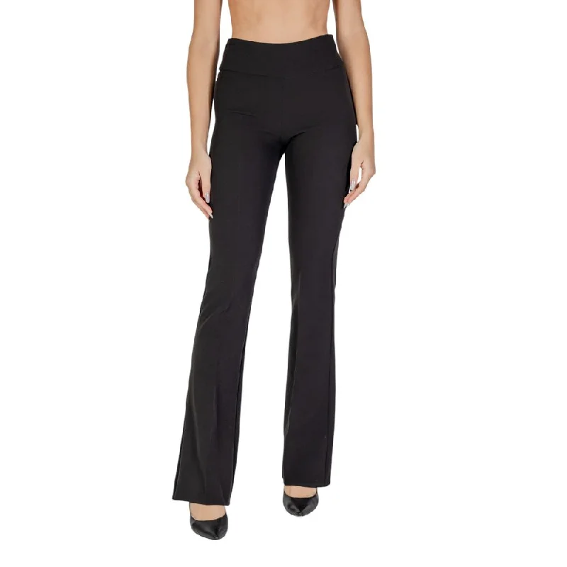 Black Polyester Jeans & Pant Stylish High-Waist Jeans